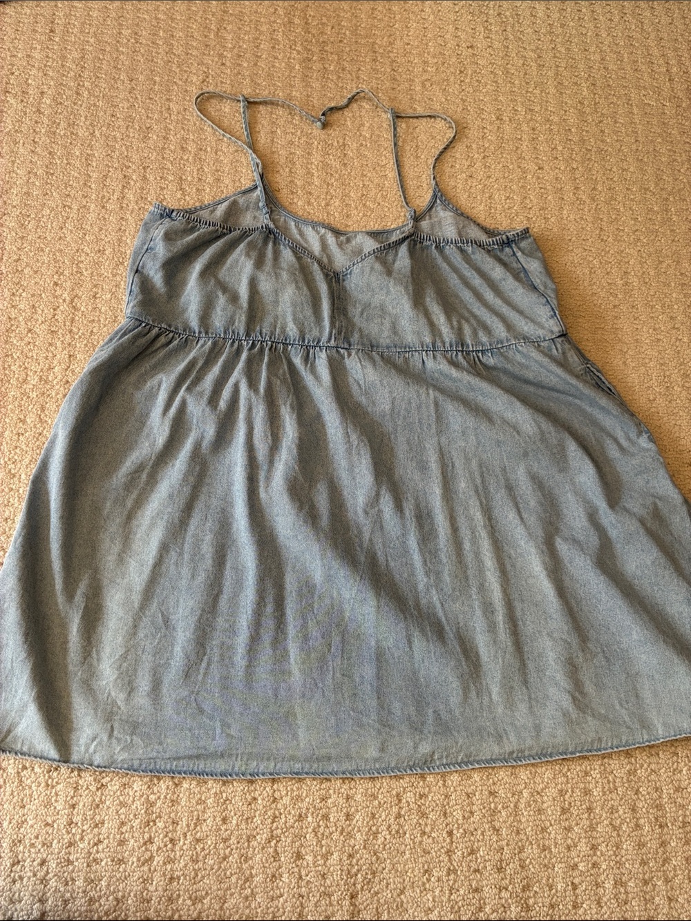 American Eagle Denim Strappy Babydoll Dress Size XL - Picture 5 of 11